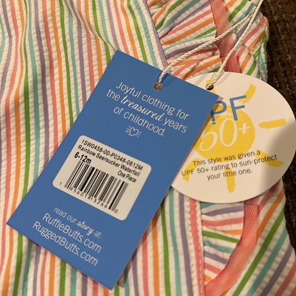 RUFFLE BUTTS - Seersucker Waterfall One Piece - Picture 12 of 16